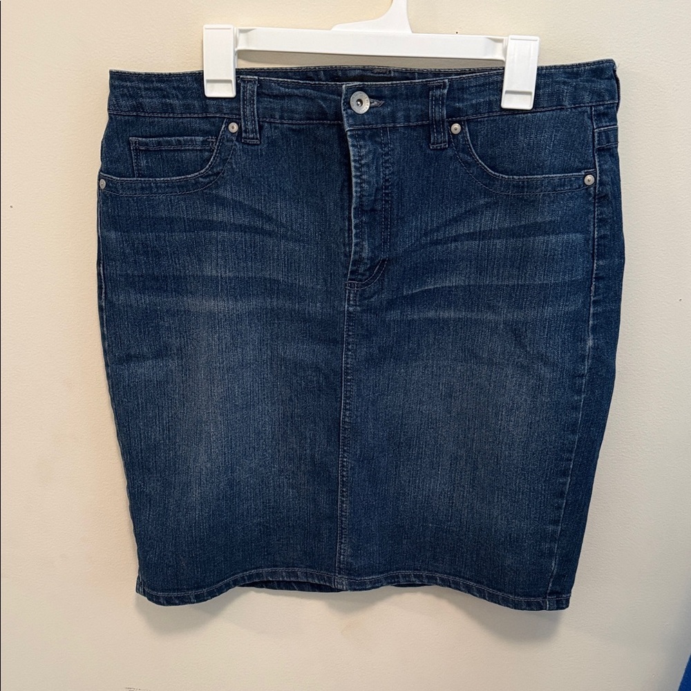 Nine West Dark Blue Denim Pencil Skirt